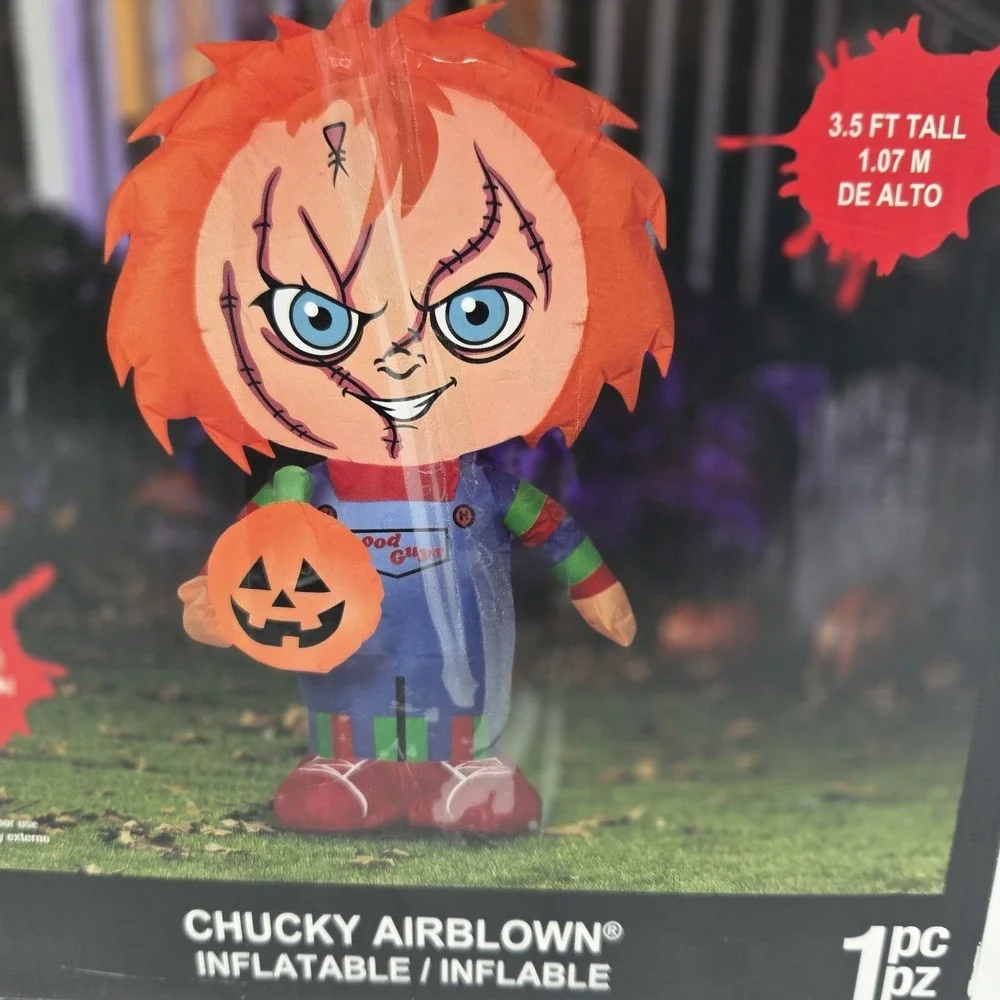 Gemmy Chucky 3.5 ft Airblown Inflatable Halloween Decoration Light Up New In Box